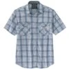 'Carhartt' Men's Rugged Flex Relaxed Fit Lightweight Snap Front Short Sleeve Plaid - Steel Blue -The Outdoor Clothing Shop 105198 437 MS22 e 2 1024x1024@2x