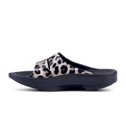'OOFOS' Women's OOahh Slide Limited Edition - Black / Cheetah -The Outdoor Clothing Shop 1103BLKCHEET shot4 1024x1024@2x