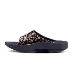 'OOFOS' Women's OOahh Slide Limited Edition - Black / Leopard -The Outdoor Clothing Shop 1103BLKLEOPRD 4 1024x1024@2x