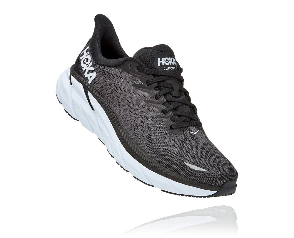 'HOKA' Men's Clifton 8 - Black / White (Wide) 'HOKA' Men's Clifton 8 - Black / White (Wide) -The Outdoor Clothing Shop 1119393 BWHT 1 4c377da4 b852 4599 8088