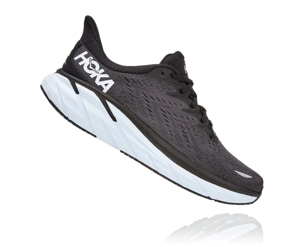 'HOKA' Men's Clifton 8 - Black / White (Wide) 'HOKA' Men's Clifton 8 - Black / White (Wide) -The Outdoor Clothing Shop 1119393 BWHT 2 b536bae1 712a 4ad1 baf3