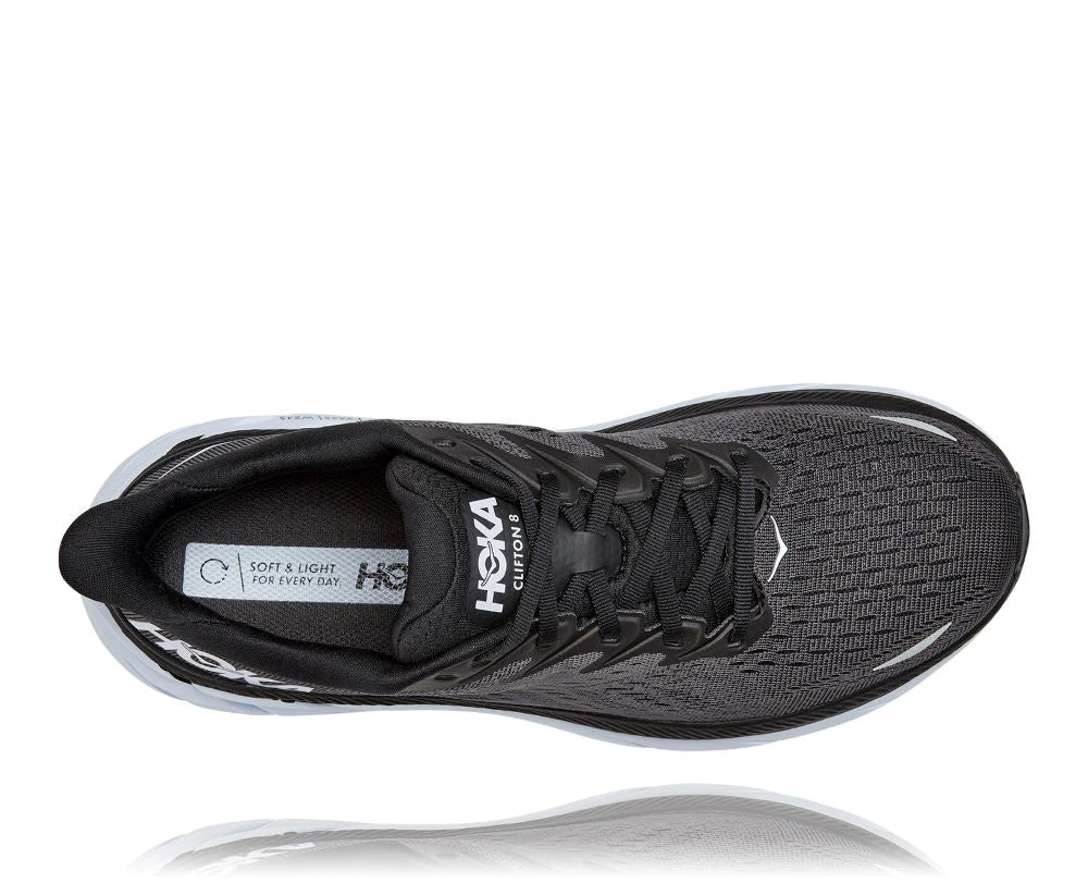 'HOKA' Men's Clifton 8 - Black / White (Wide) 'HOKA' Men's Clifton 8 - Black / White (Wide) -The Outdoor Clothing Shop 1119393 BWHT 5 2eec5fa5 7cc9 4338 b803