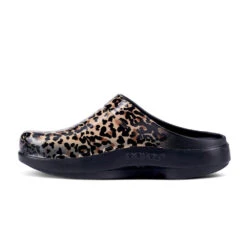 'OOFOS' Women's OOcloog Luxe Pixel Clog - Black / Black Leopard -The Outdoor Clothing Shop 1203BLKLEOPRD shot4 1024x1024@2x