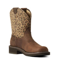 'Ariat' Women's Fatbaby Heritage - Distressed Brown / Leopard -The Outdoor Clothing Shop F21 WMS WEST 10035861 medial 1024x1024@2x
