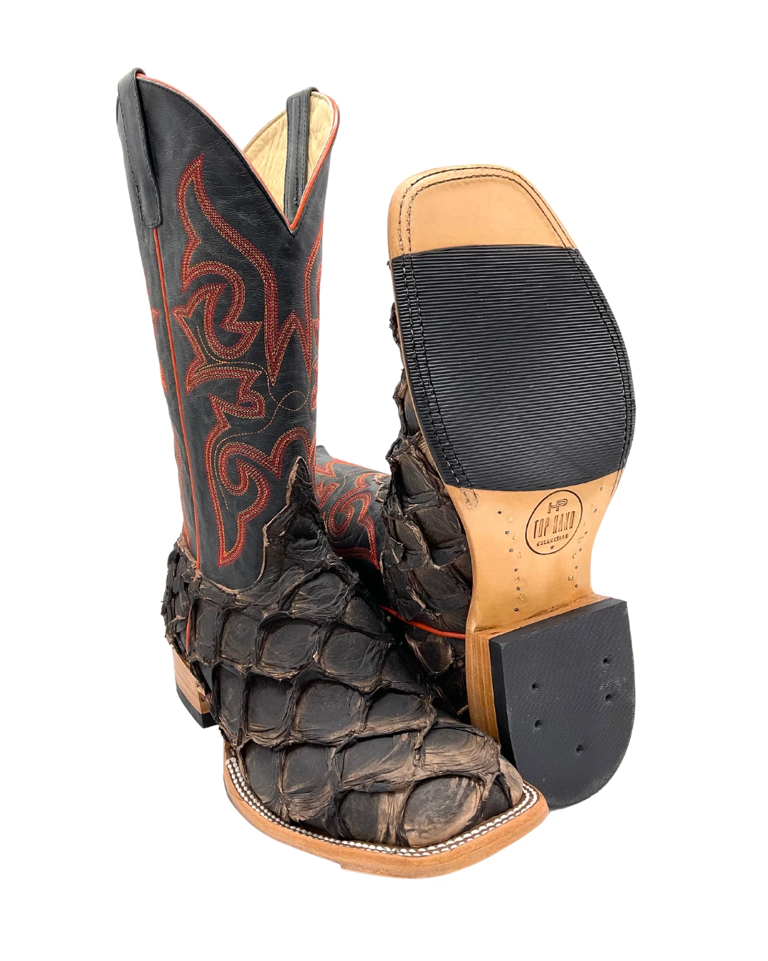 'Anderson Bean' Men's 13" HorsePower Top Hand Big Bass Square Toe - Pirarucu / Royal Blue Mad Dog 'Anderson Bean' Men's 13" HorsePower Top Hand Big Bass Square Toe - Pirarucu / Royal Blue Mad Dog -The Outdoor Clothing Shop