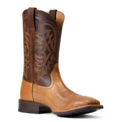 'Ariat' Men's 11" Night Life Ultra Western Square Toe - Ranger Smooth Quill Ostrich / Beam Brown -The Outdoor Clothing Shop S22 MNS WEST 10040345 medial 1024x1024@2x