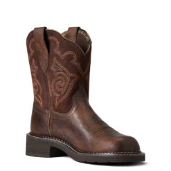 'Ariat' Women's 8" Fatbaby Heritage Tess Western Round Toe - Forest Brown / Jamocha -The Outdoor Clothing Shop S22 WMS WEST 10040264 medial 1024x1024@2x