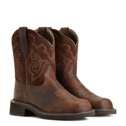 'Ariat' Women's 8" Fatbaby Heritage Tess Western Round Toe - Forest Brown / Jamocha -The Outdoor Clothing Shop S22 WMS WEST 10040264 pair 1024x1024@2x