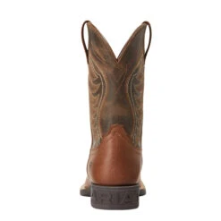 'Ariat' Youth Amos Square Toe - Sorrel Crunch / Army Green -The Outdoor Clothing Shop S22 YTH WEST 10040332 heel 1024x1024@2x