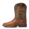 'Ariat' Youth Amos Square Toe - Sorrel Crunch / Army Green -The Outdoor Clothing Shop S22 YTH WEST 10040332 side 1024x1024@2x
