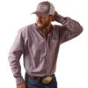 'Ariat' Men's Solid Slub Classic Fit Button Down - Wine Club -The Outdoor Clothing Shop S23 MNS WEST 10043360 front 1024x1024@2x