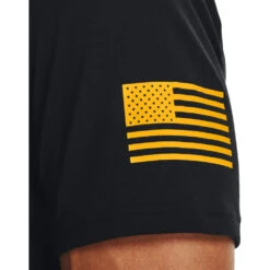 'Under Armour' Men's Freedom Flag T-Shirt - Black / Steeltown Gold -The Outdoor Clothing Shop s7.V5 1370810 003 SIDEDET 1024x1024@2x